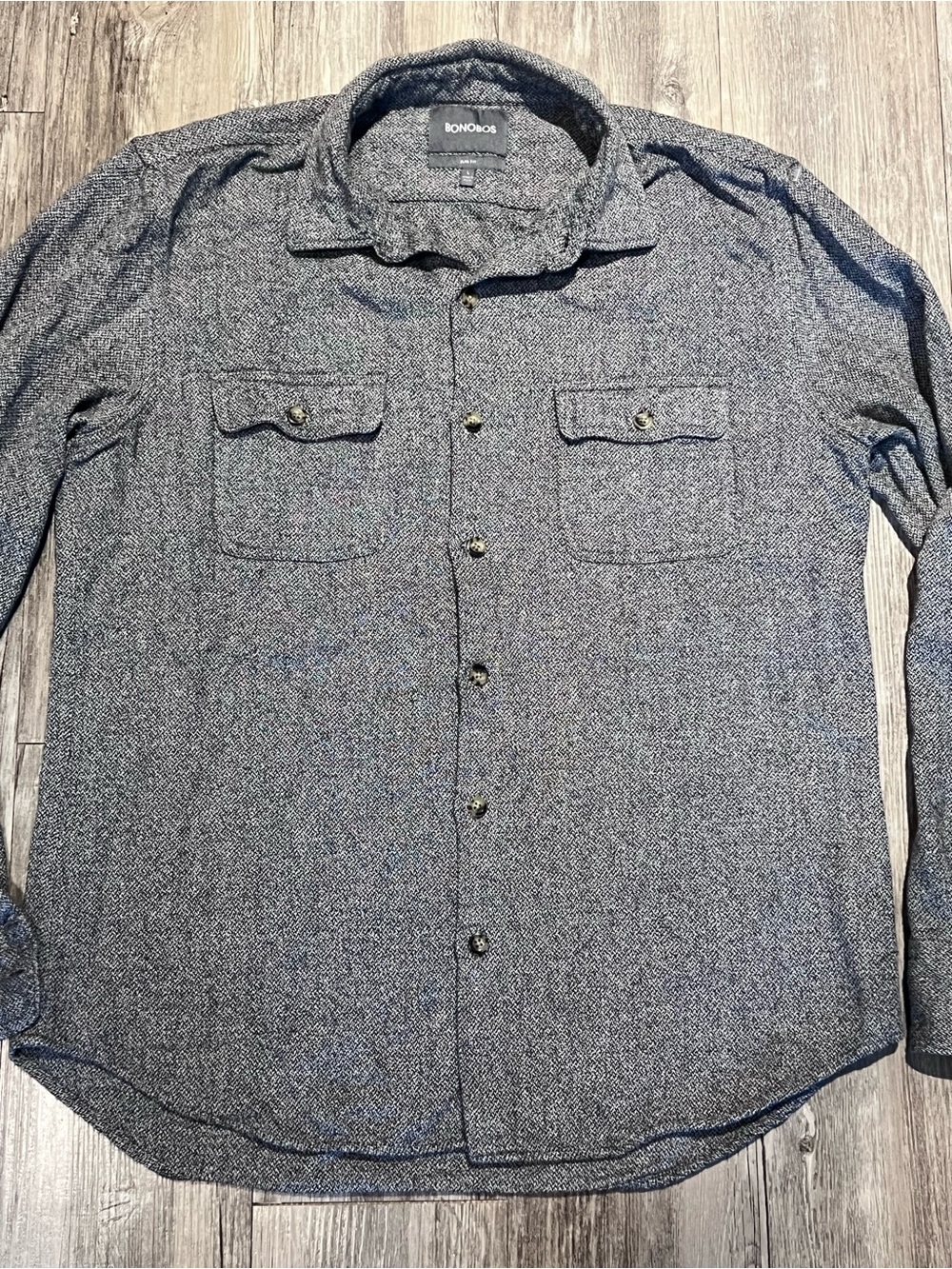 Bonobos Men's Long Sleeve Blue Button-Up Shirt